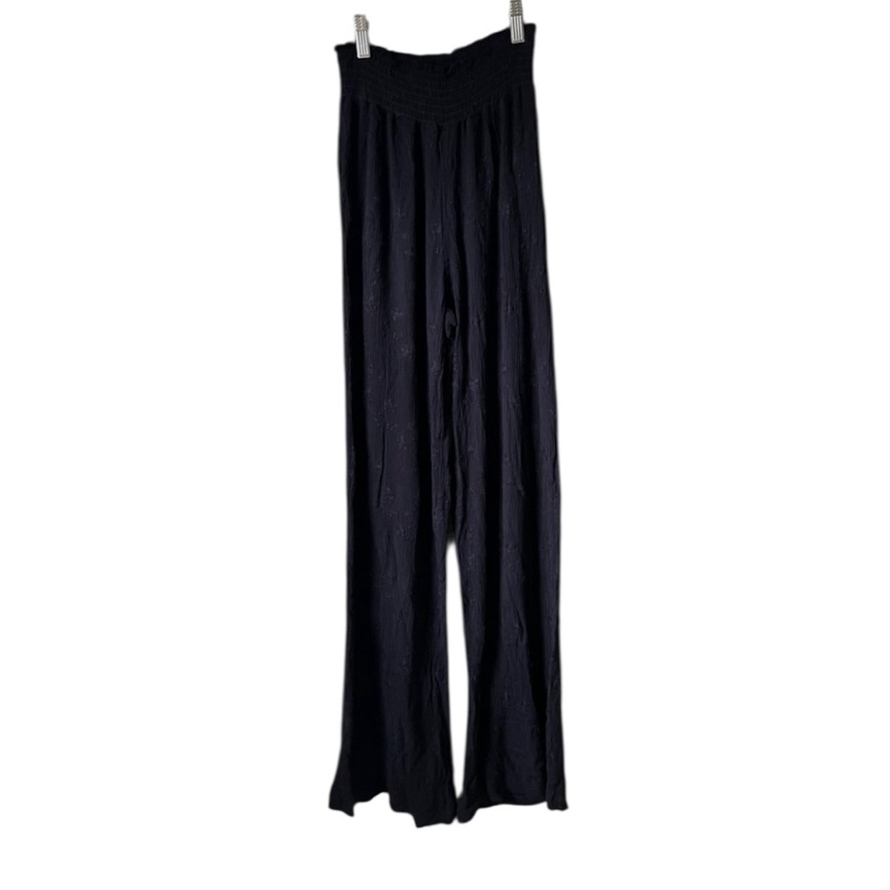 Vici Womens‎ Black Chatoyant Flare Floral Embroidered Pants Medium